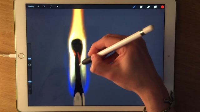 HOW TO PAINT FIRE 2. Apple Pencil Drawing Tutorial on iPad Pro смотреть онлайн