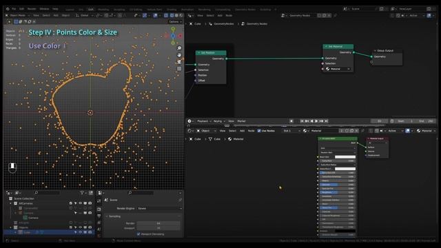 Point Cloud Around Shapes, Geometry Nodes, Blender 3.3LTS+ смотреть онлайн