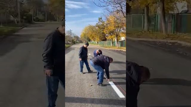 Нанесение дорожной разметки при помощи ASPRO-5000RL