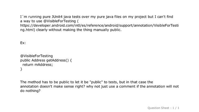 Android : How to use VisibleForTesting for pure JUnit tests смотреть онлайн