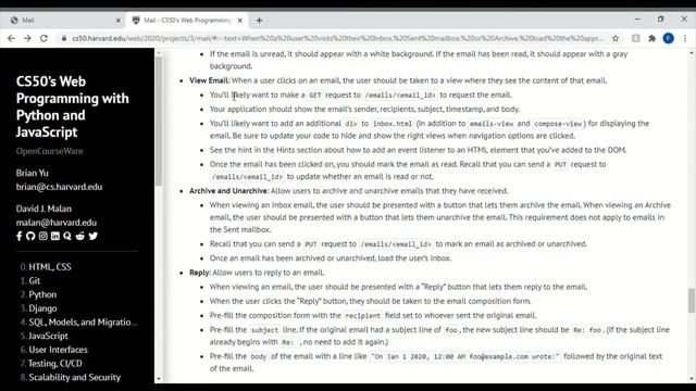 CS50W Project 3 - Mail| CS50's Web Programming With Python and JavaScript смотреть онлайн