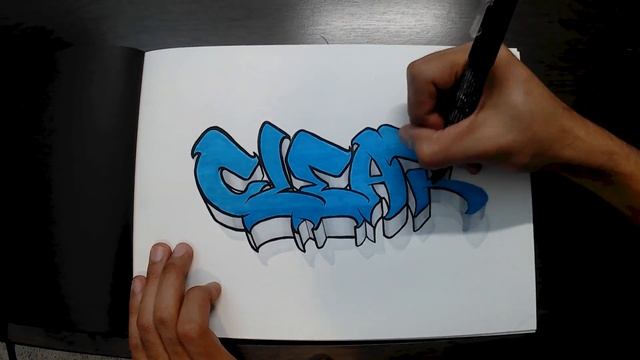 Timelapse Graffiti Sketch "CLEAR" смотреть онлайн