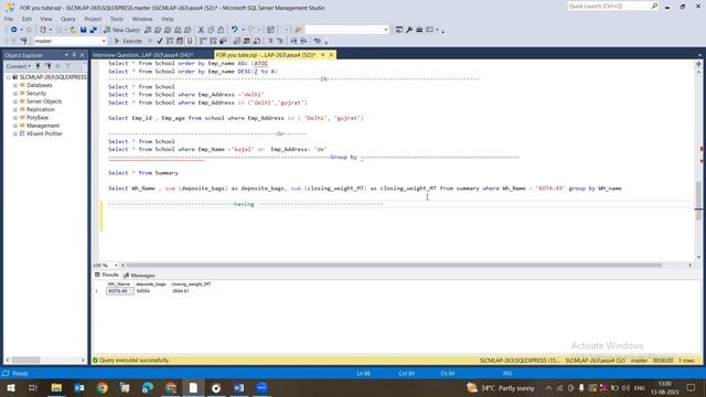 having clause II group by II SQL смотреть онлайн