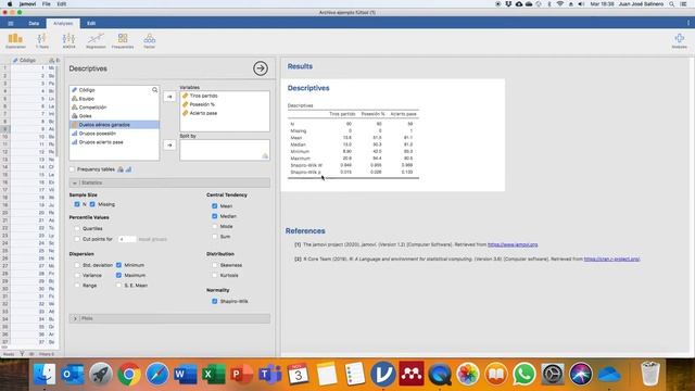 Pruebas de normalidad Shapiro Wilk con JAMOVI смотреть онлайн