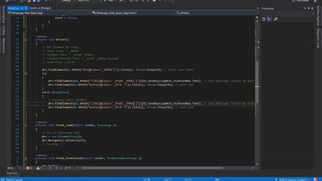 C# Selenium Whatsapp Web Spam App