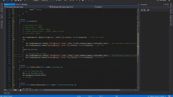 C# Selenium Whatsapp Web Spam App