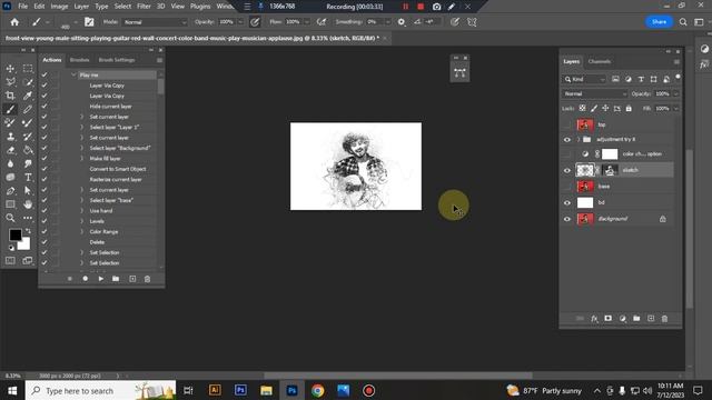 Scribble Portrait Sketch Photoshop Action смотреть онлайн