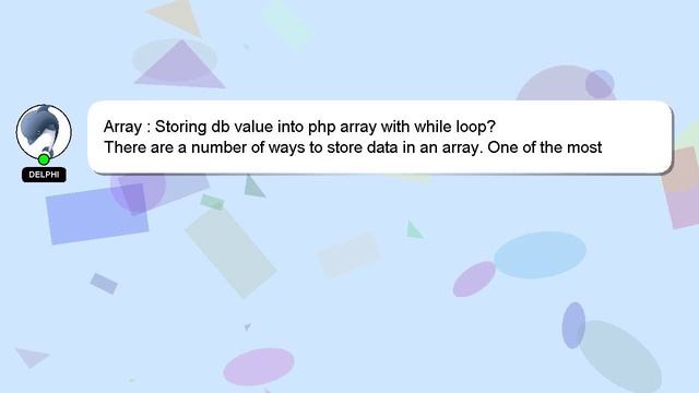 Array : Storing db value into php array with while loop? смотреть онлайн