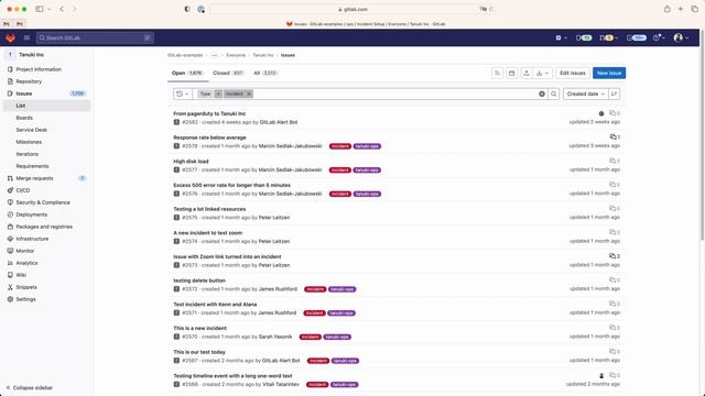 GitLab CLI incident list demo смотреть онлайн
