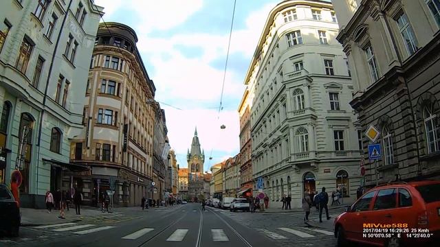 CZ: Prague. Czech Republic. Driving between Praha hlavní nádraží and Václavské náměstí. April 2017 смотреть онлайн