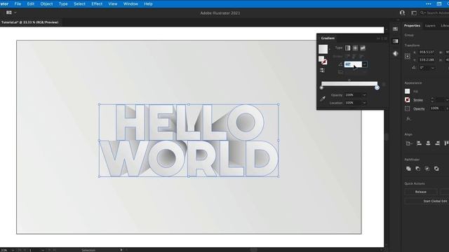 Create a 3D Text Design in Adobe Illustrator Tutorial смотреть онлайн