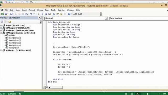 How to create a page border in Excel with VBA смотреть онлайн