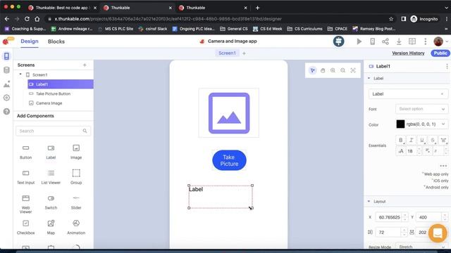 0 4 Thunkable Camera And Image App