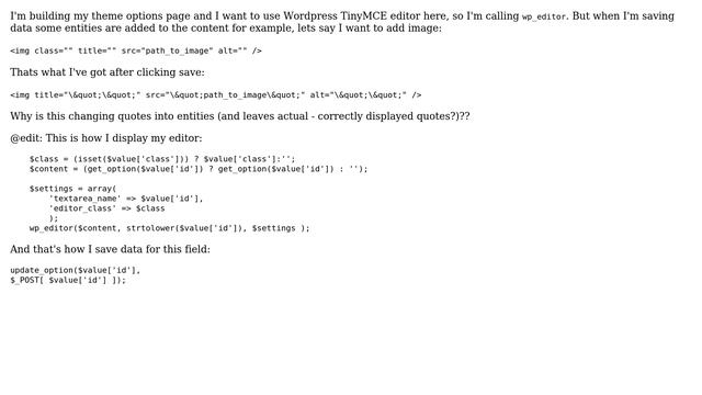 Wordpress: wp_editor adds HTML entities to the content (3 Solutions!!) смотреть онлайн