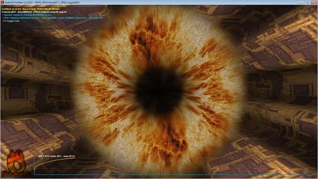 FurMark test видеокарты Asus RX550 4Gb смотреть онлайн
