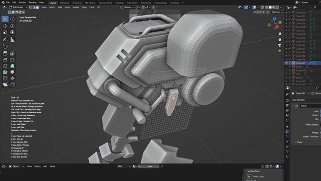 Make a Enemy Robot - Grid Modeler (blender addon) смотреть онлайн