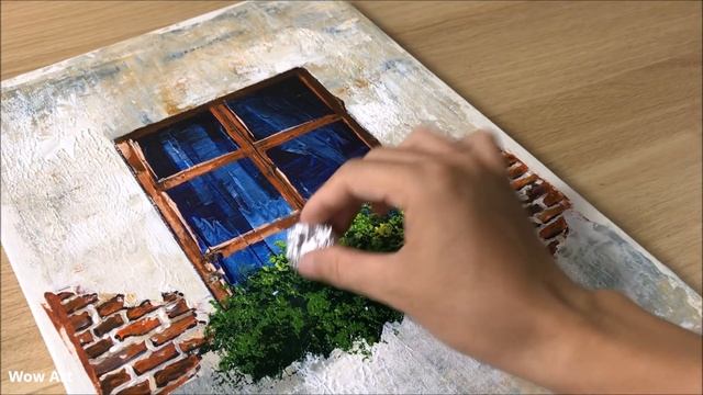 Daily Challenge #29 / Acrylic / Wisteria climbing around a window смотреть онлайн