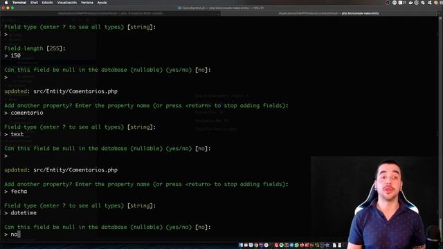 #13 - CREAR ENTIDADES (entity) desde la CONSOLA en SYMFONY 5 смотреть онлайн