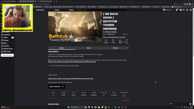 ROBLOX BATHTUB TOWER DEFENSE SHUTDOWN! ANOTHER COPYSTRIKE? смотреть онлайн
