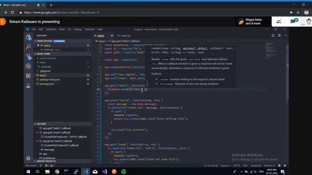 Node.js | Session 3 | Server side rendering using EJS смотреть онлайн
