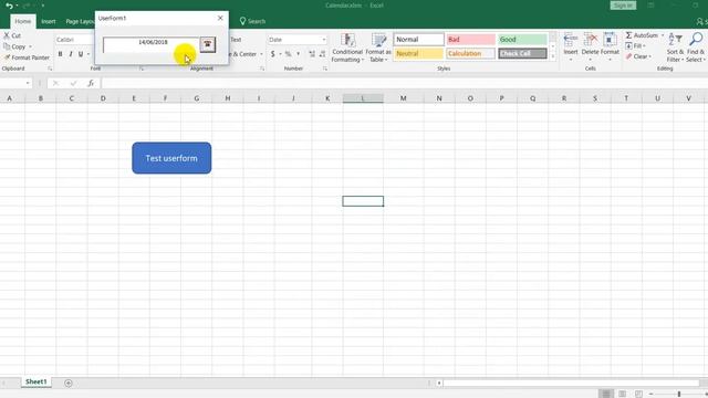 Datetime Picker - Calendar for all excel version (32bit and 64bit) смотреть онлайн