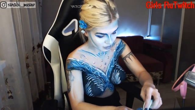 Sorabi | Нет бана на Twitche | LifeRu Body Art (body Paint)/ Боди-арт стрим Снежная Королева