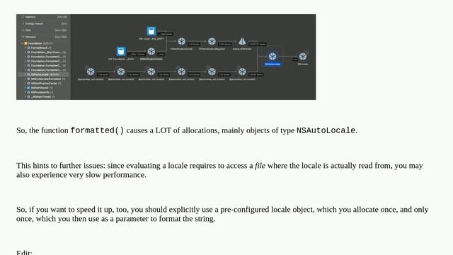 Why is it getting slower and slower each time I call the formatted() method of the Decimal type i.. смотреть онлайн