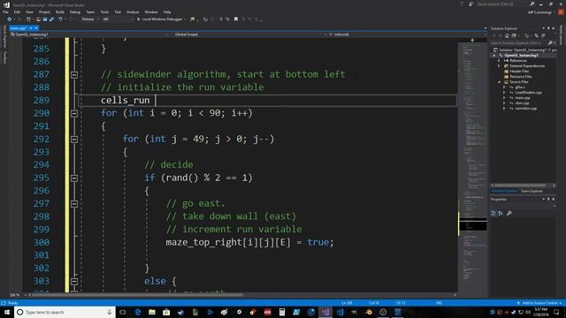 OpenGL Particle System Maze Generation and Gradient Coloring with Sidewinder Algorithm Visual смотреть онлайн