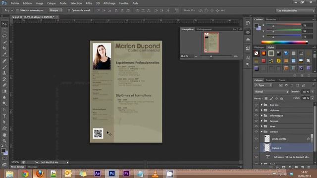 Photoshop cs6 - Partie 7 - Intégrer un QRcode avec le mode de fusion produit смотреть онлайн