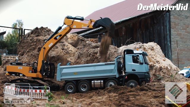 MERCEDES AROCS 8x8 KIPPER | HARD WORK ON CONSTRUCTION SITE | RC FALKOW | SCALE CONSTRUCTION SITE смотреть онлайн