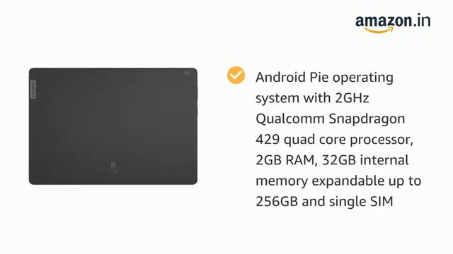 Lenovo Tab M10 HD Tablet (10.1-inch, 2GB, 32GB, Wi-Fi + 4G LTE, Volte Calling), Slate Black смотреть онлайн