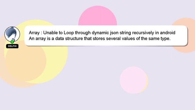Array : Unable to Loop through dynamic json string recursively in android смотреть онлайн