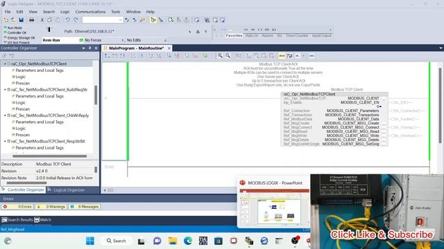 RsLogix 5000 Modbus TCP Client смотреть онлайн