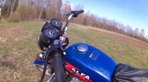 Мопед Альфа 110 . Заводим аккумулятором от шурупавёрта.