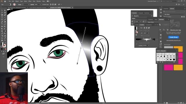 Omarion Speedart Adobe Illustrator (Gradient Hair Taper Fade) смотреть онлайн
