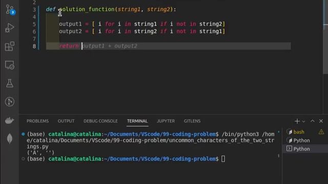 Python program to find uncommon characters between two string смотреть онлайн