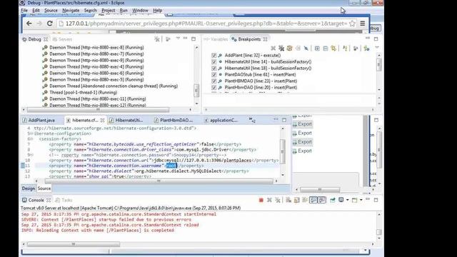 Create User in MySQL, phpMyAdmin, edit hibernate.cfg.xml смотреть онлайн