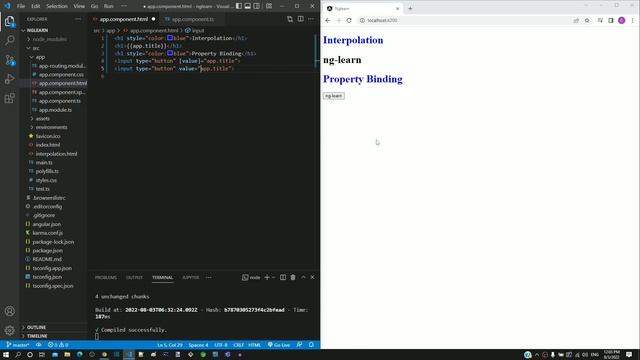 #4.2 - Implementing Property Binding functionality using Interpolation - Property Binding - Angular смотреть онлайн