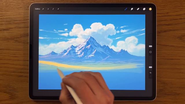PROCREATE Landscape DRAWING Tutorial in Easy STEPS - Mountain River смотреть онлайн