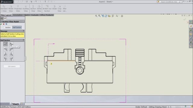 How to make Section view in Solidworks drawing смотреть онлайн