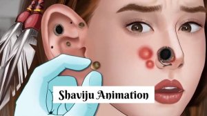 piercing cleaning asmr animation