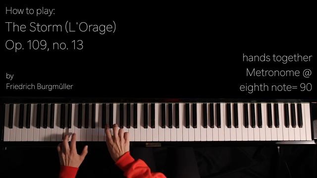 HOW TO PLAY: The Storm (L'Orage) by Burgmüller | piano tutorial смотреть онлайн