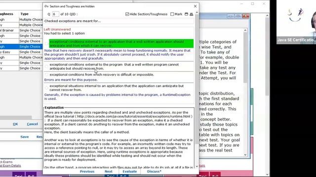 Java 8 OCA (1Z0-808) - Handling Exceptions (Enthuware sample questions) смотреть онлайн