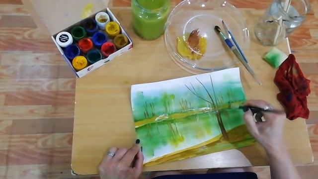 Пейзаж в технике монотипия смотреть онлайн