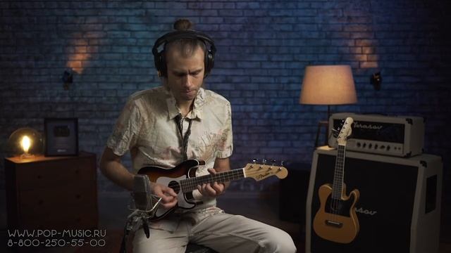 Укулеле в виде гитары Fender Fullerton Strat Uke Sunburst смотреть онлайн
