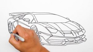 How to draw a car - Lamborghini Aventador SVJ - Step by step #1