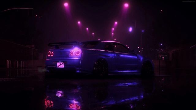 4K Nissan Skyline R34 GT-R Night Rain - Relaxing Live Wallpaper