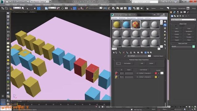 Как выбрать из множества объектов, объекты с нужным материалом в 3ds Max. Select by Material 3Ds Ma смотреть онлайн