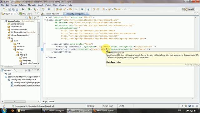 Java EE (J2EE) Tutorial for beginners Part16 - Configuring Spring Security to secure Web flow смотреть онлайн