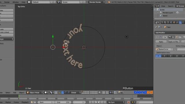 Curved Text In Blender 3D Tutorial For Beginner смотреть онлайн
